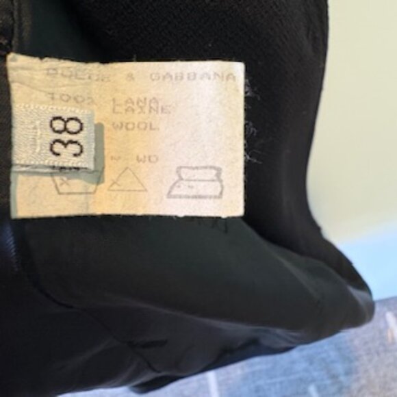 DOLCE & GABBANA Bergdorf Goodman Jacket w/ Tie Belt Wool Black Vintage SZ IT38 - Picture 10 of 11